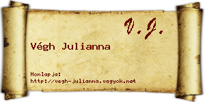 Végh Julianna névjegykártya
